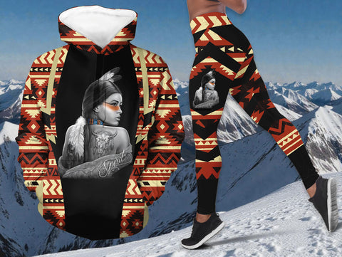 BS-000241v3 Woman Native American Hoodie Leggings Set