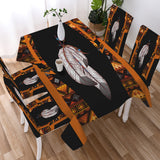 BS-00024 Feather Native American 5pcs Dining Table Set - Tablecloth