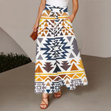 BS-000266 Native American Women Ruffled Wide-Leg Pants