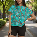 BS-000299 Dreamcatcher Native American Women Open-Back Crossover Workout Tee