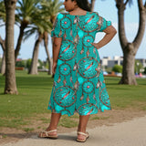 BS-000299 Native American Puff Sleeve Straight Skirt