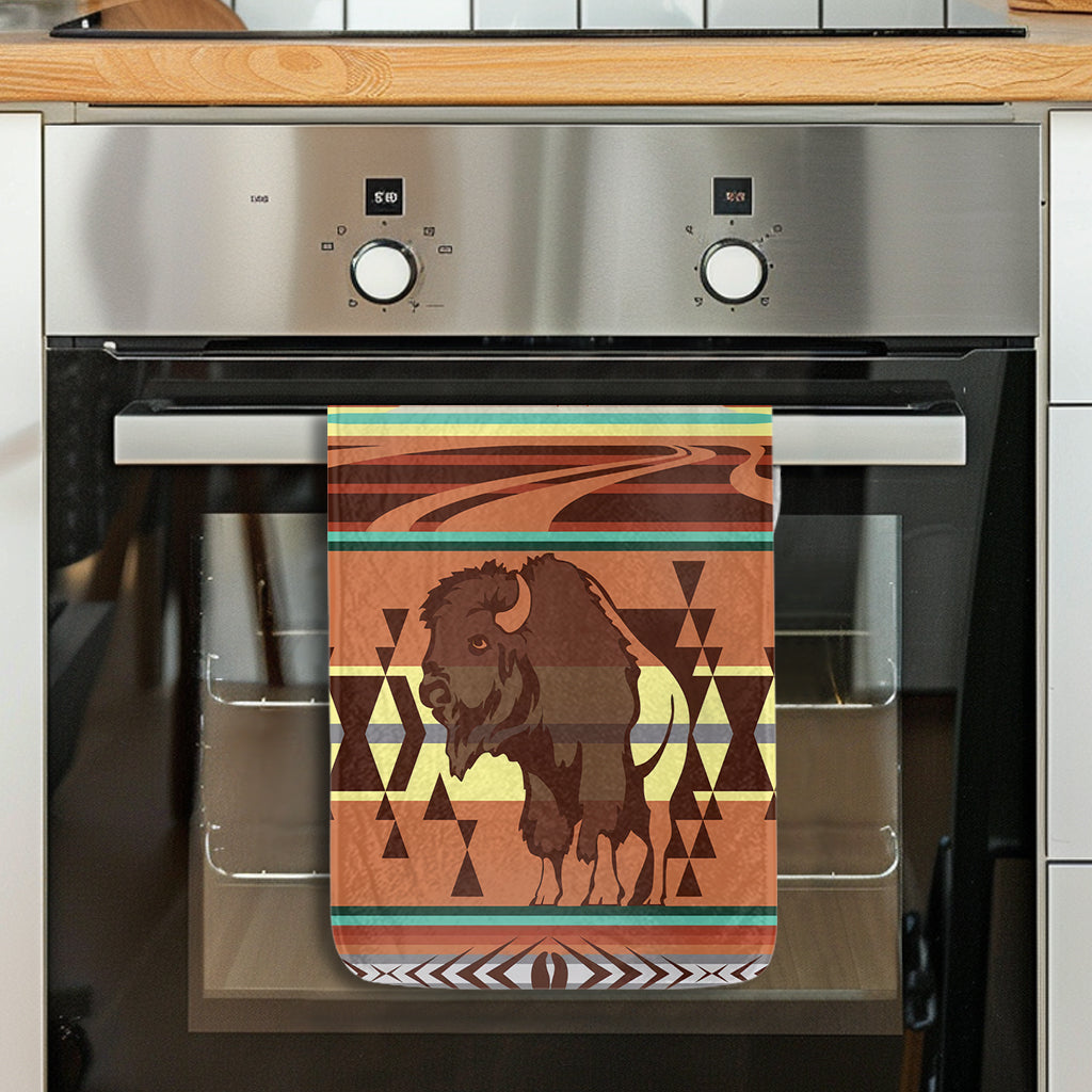 BS-00031 Bison Native American Kitchen Dish Towel Set of 2