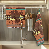 BS-00031 Bison Native American Kitchen Dish Towel Set of 2