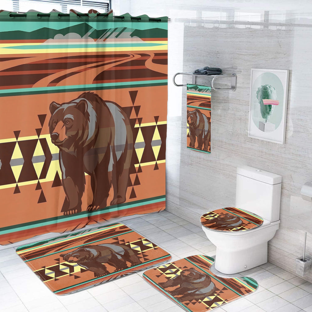 BS-00031v2 Bear Native American Bathroom set
