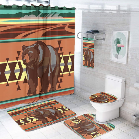 BS-00031v2 Bear Native American Bathroom set