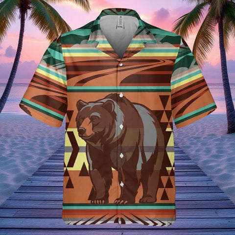 BS-00031v2 Bear Native American Hawaiian Shirt 3D