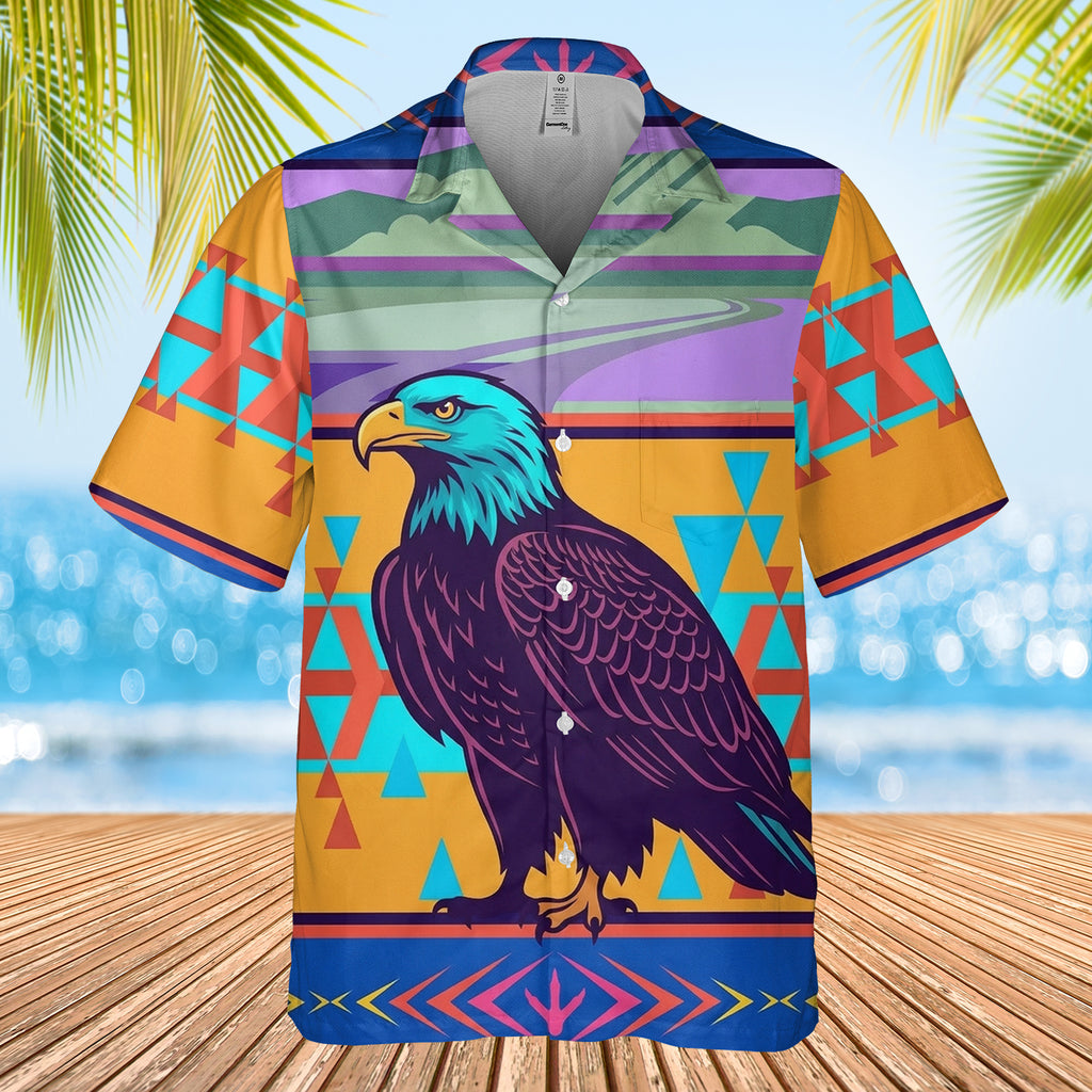 BS-00031v3 Eagle Native American Hawaiian Shirt 3D