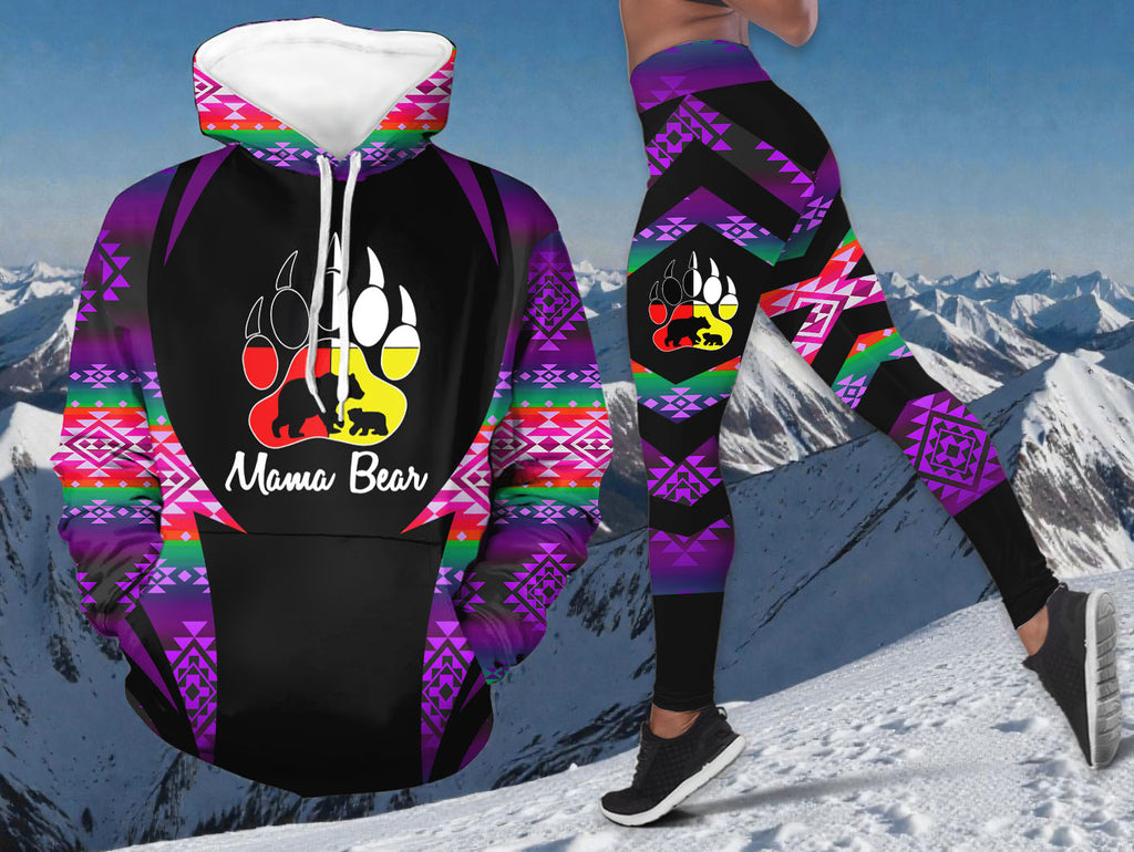 BS-000358 Mama Bear Native American Hoodie Leggings Set