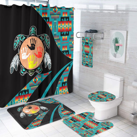 BS-000414 Tribal Turtle Spirit Native American  Bathroom Set