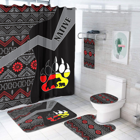 BS-000418 Foot Bear Native American  Bathroom Set