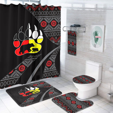 BS-000419 Foot Bear Native American  Bathroom Set