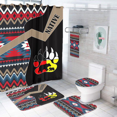 BS-000421 Foot Bear Native American  Bathroom Set