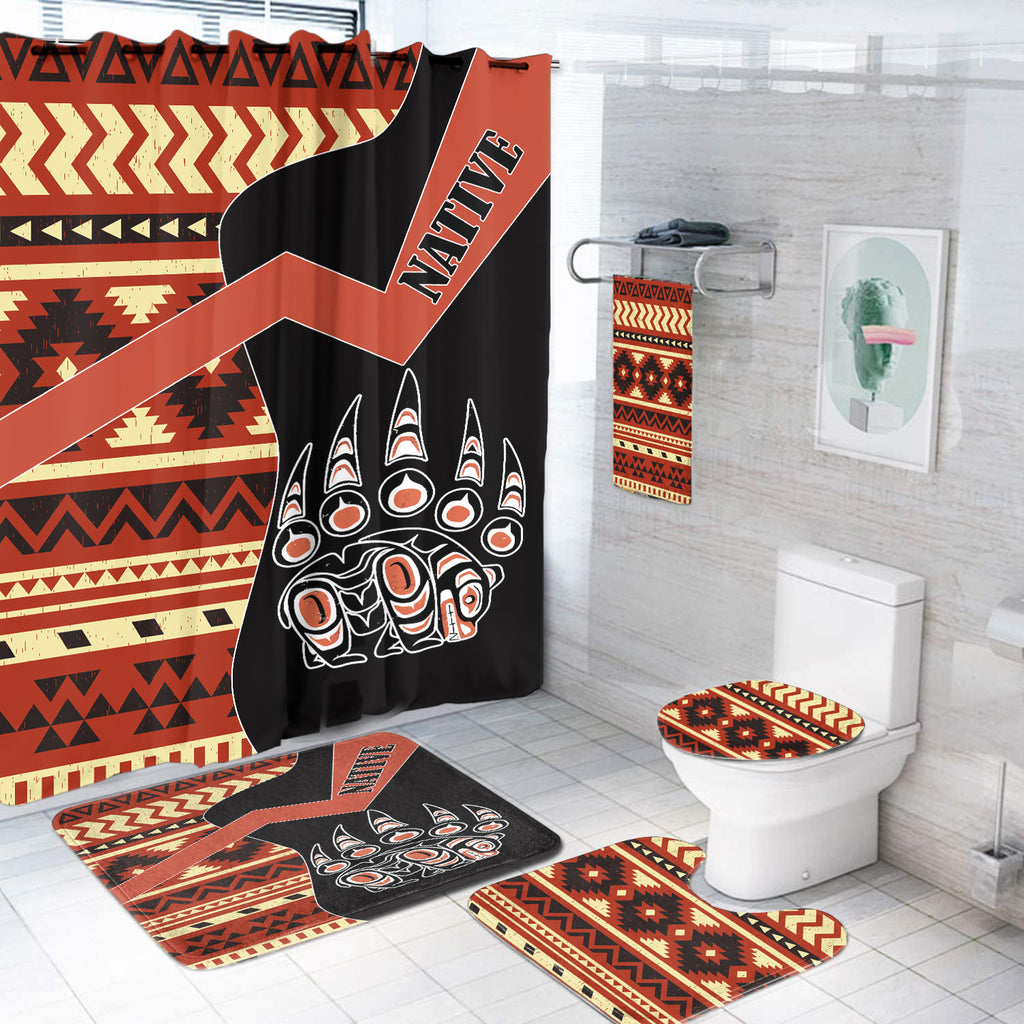 BS-000425 Foot Bear Native American  Bathroom Set