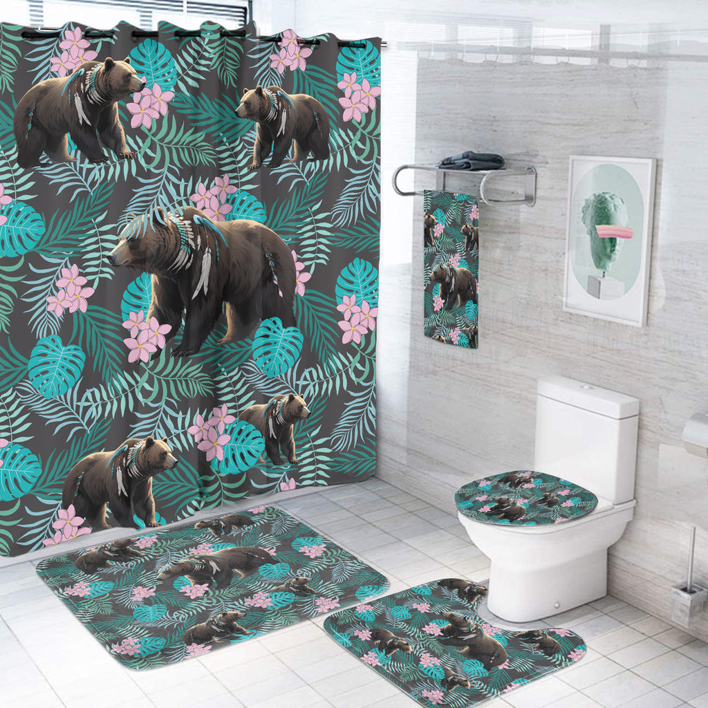 BS-000432 Animal  Pattern Native American  Bathroom Set