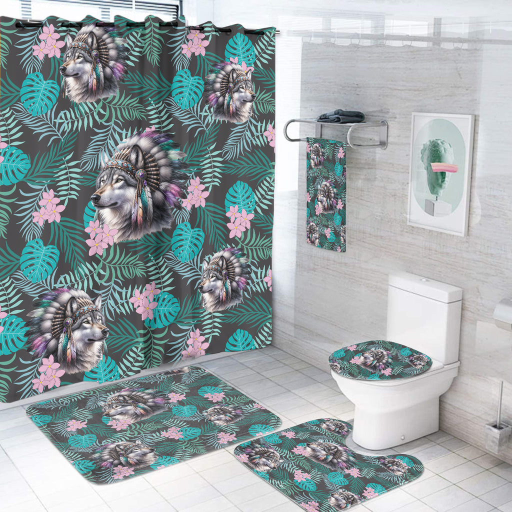 BS-000434 Animal Pattern Native American  Bathroom Set