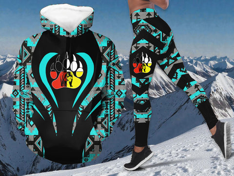 BZT63-0307M04v2 Mama Bear Native American Hoodie Leggings Set