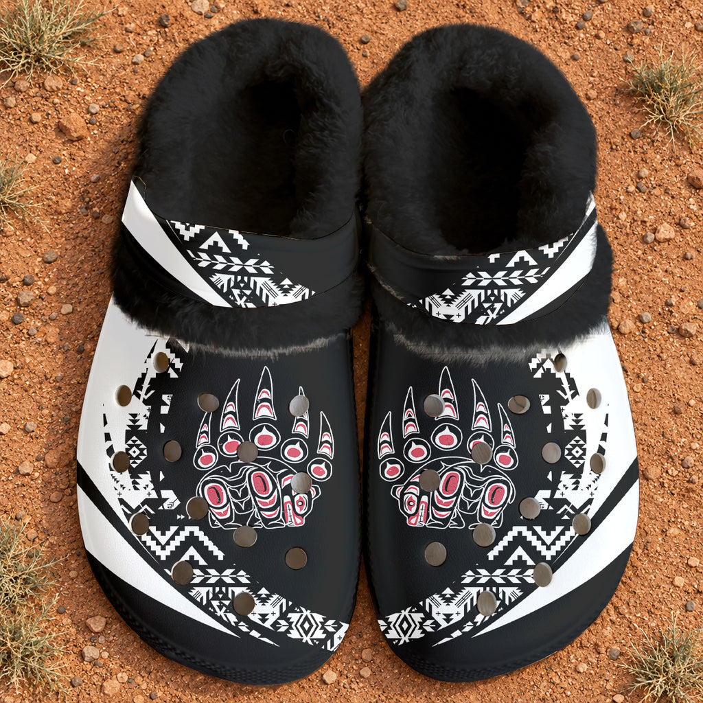 Bear Claw Native American-Inspired Classic Clogs with Fleece Shoes TS00119