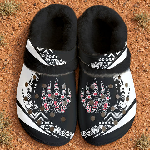 Bear Claw Native American-Inspired Classic Clogs with Fleece Shoes TS00119