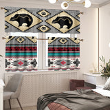 Bear Native American Curtain Valance and Kitchen Tiers Set DS260519M03