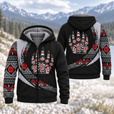 Bear Paw Spirit Native American-Inspired 3D Fleece Hoodie HD001145