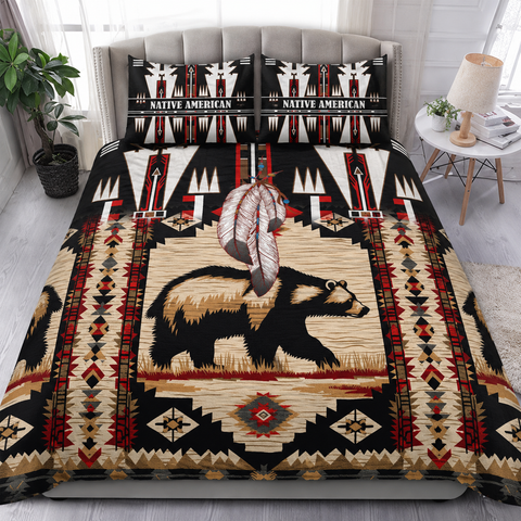 Bear Spirit Feather Native American-Inspired Bedding Set SH251124M11