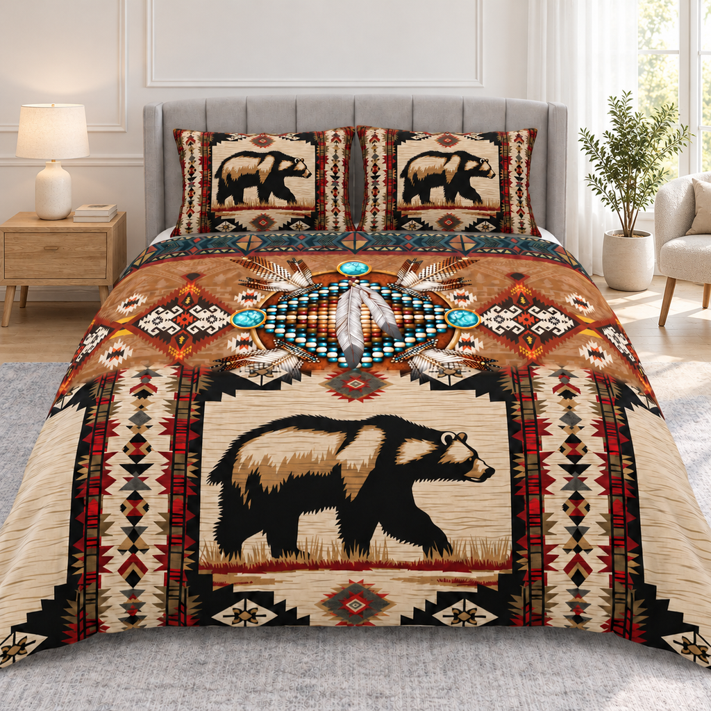Bear Spirit Native American-Inspired Bedding Set SH251119M07