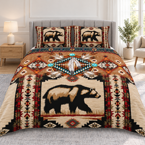Bear Spirit Native American-Inspired Bedding Set SH251119M07