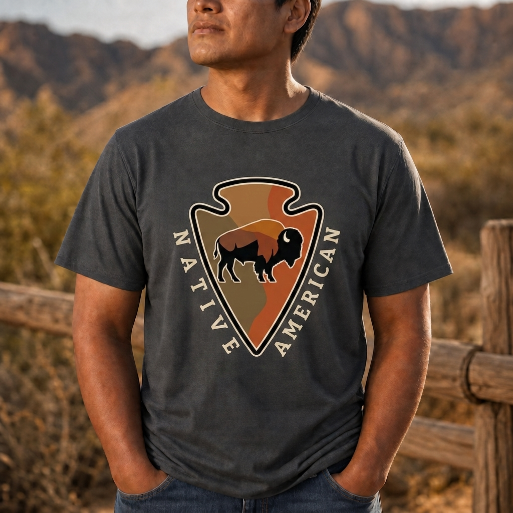 Bison Arrow Native American-Inspired 2D T-Shirt TSm075