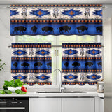 Bison Dreamcatcher Native American Curtain Valance and Kitchen Tiers Set DS260710M03