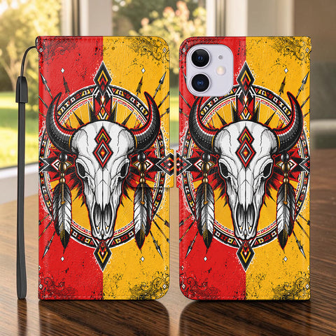 Bison Medicine Native American-Inspired Leather Wallet Phone Case DS260730M14
