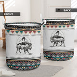 Bison Pattern Native American Laundry Basket PBT-0043v2