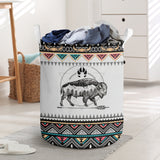 Bison Pattern Native American Laundry Basket PBT-0043v2