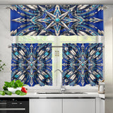 Blue Arrow Native American Curtain Valance and Kitchen Tiers Set DS260724M02