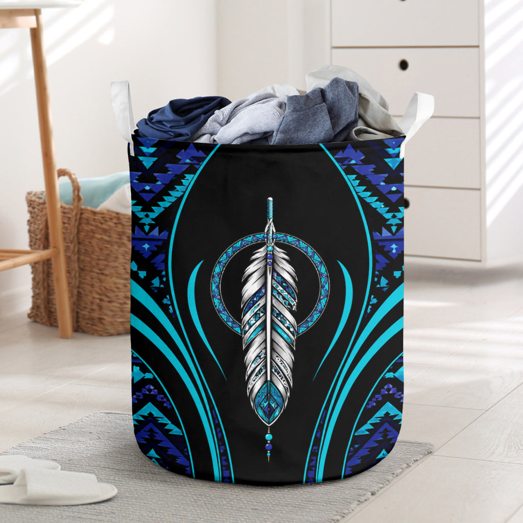 Blue Feather Native American Laundry Basket DS260803M01
