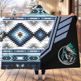 Blue Pattern Chief Native American-Inspired Hooded Blanket GB-HS00079