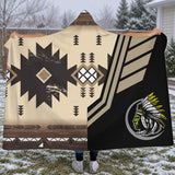 Brown Pattern Chief Native American-Inspired Hooded Blanket GB-HS00078