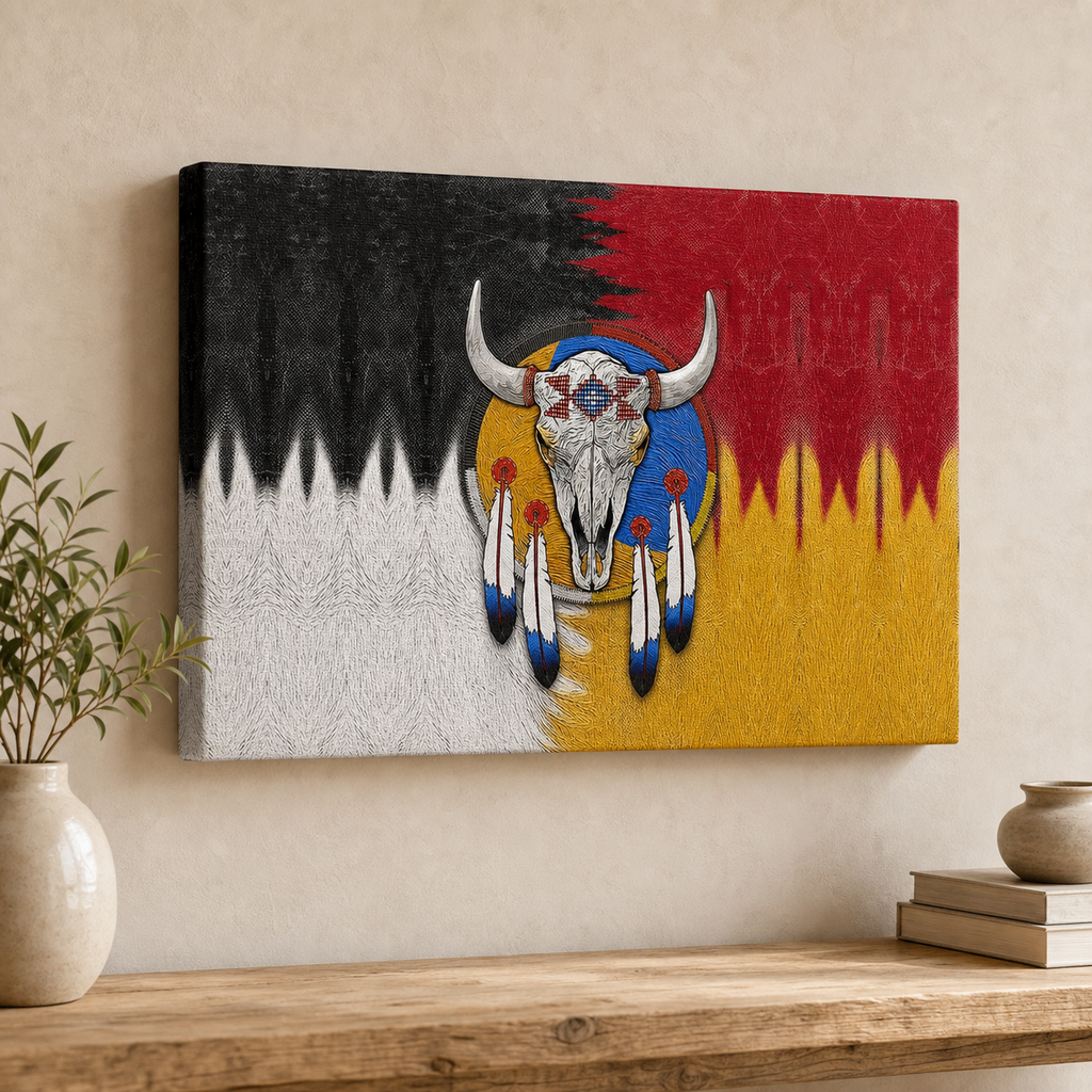 Buffalo Skull Spirit Native American Canvas Wall GB-NAT00445