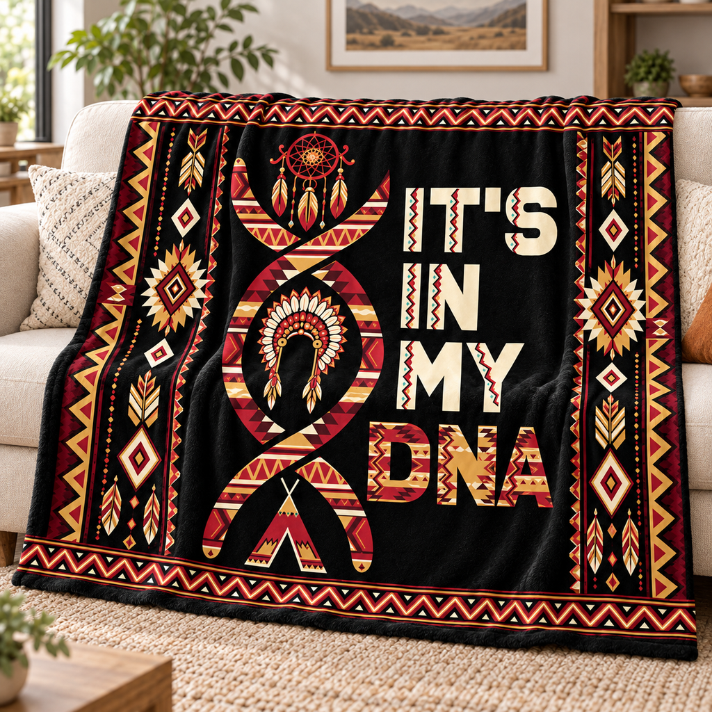 Burgundy DNA Native American-Inspired Blanket BLm016