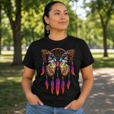 Butterfly Dreamcatcher Feather Native American-Inspired 2D T-Shirt TSm007