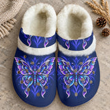 Butterfly Native American-Inspired Classic Clogs with Fleece Shoes WVS019