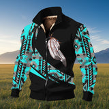 CBT0024 Feather Native American Thick Knit Fleece Jacket