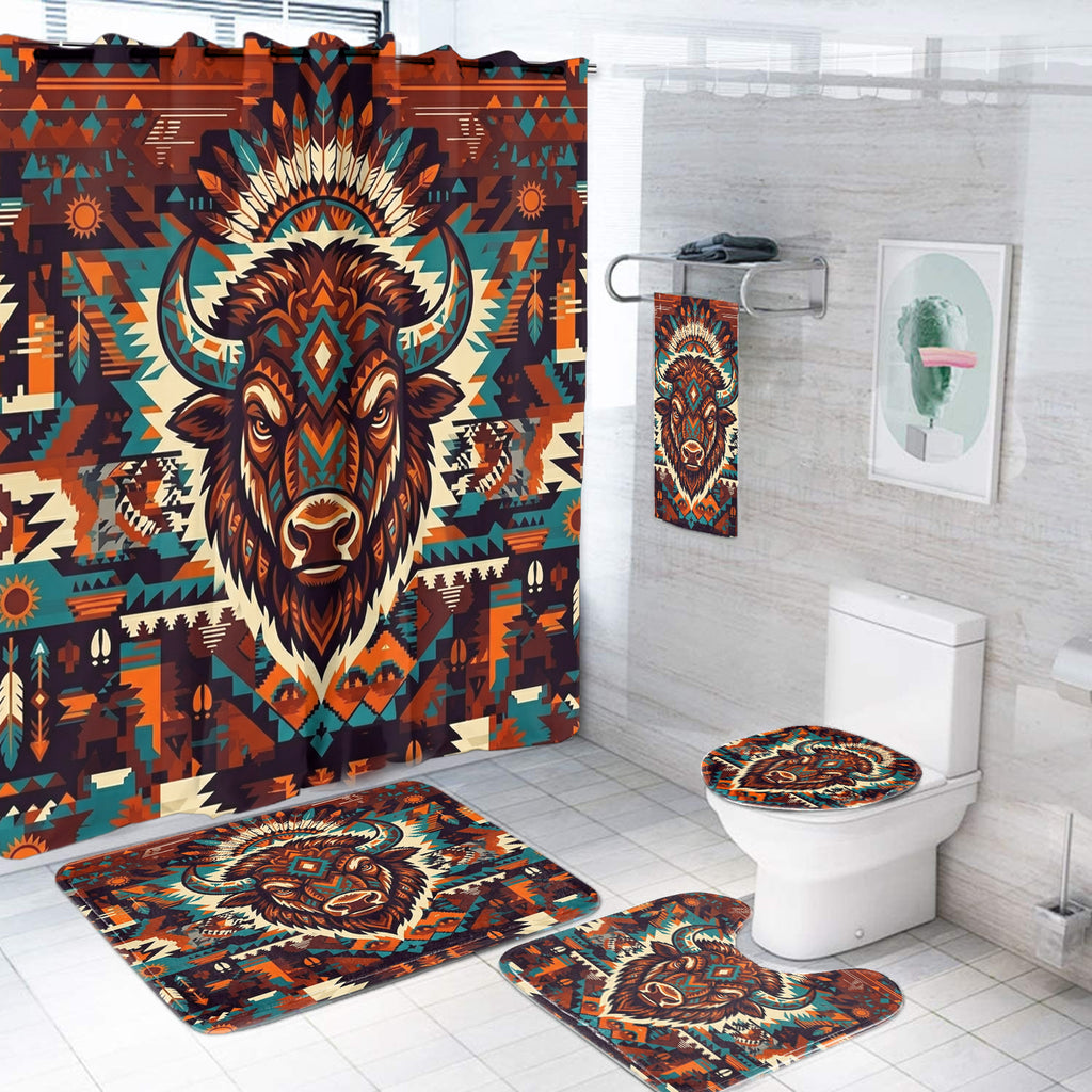 CCS0007v2 Bison Chief Native American Bathroom set
