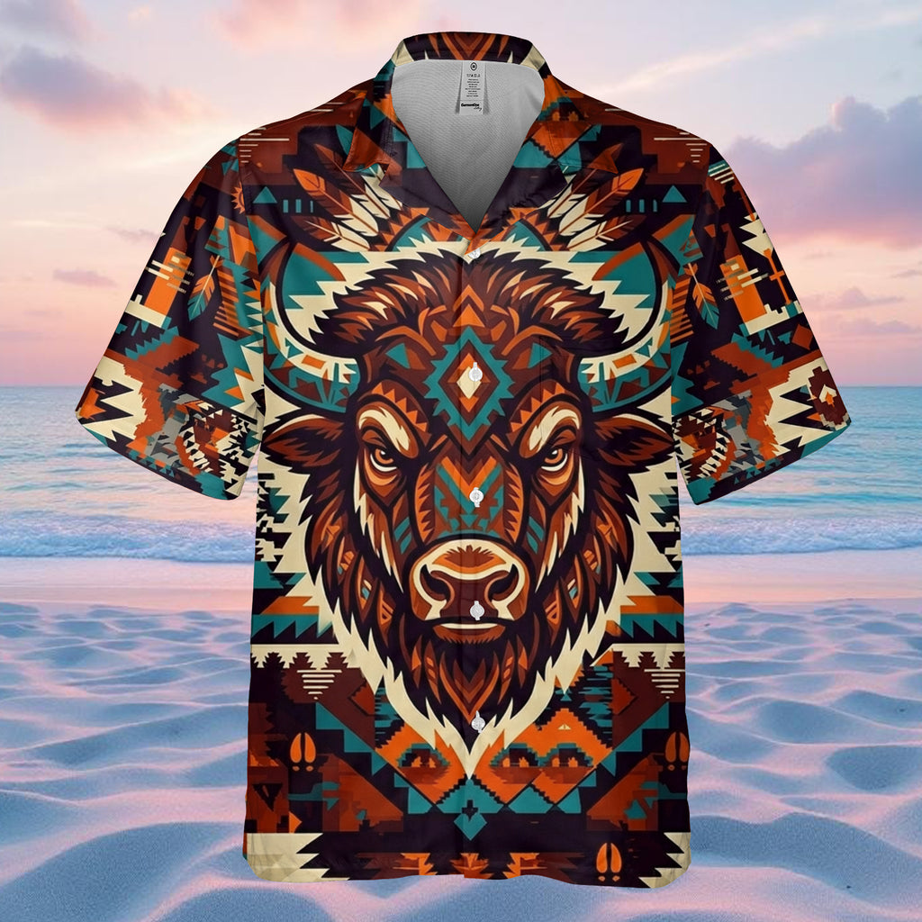 CCS0007v2 Bison Native American Hawaiian Shirt 3D