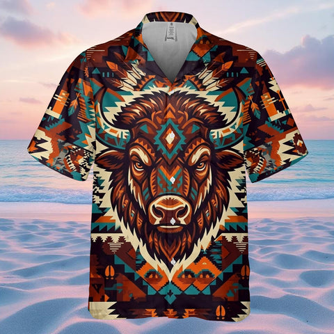 CCS0007v2 Bison Native American Hawaiian Shirt 3D