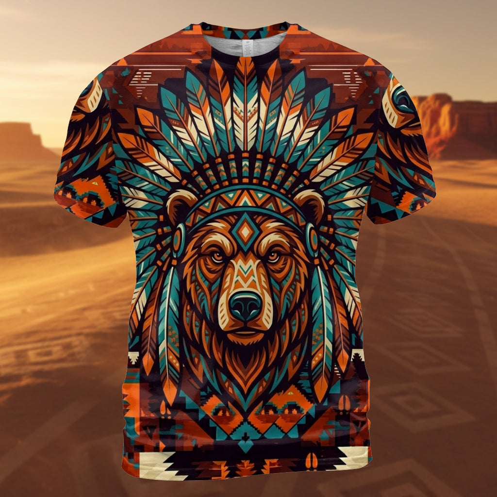 CCS0007v3 Bear Chief Native American 3D T-shirt