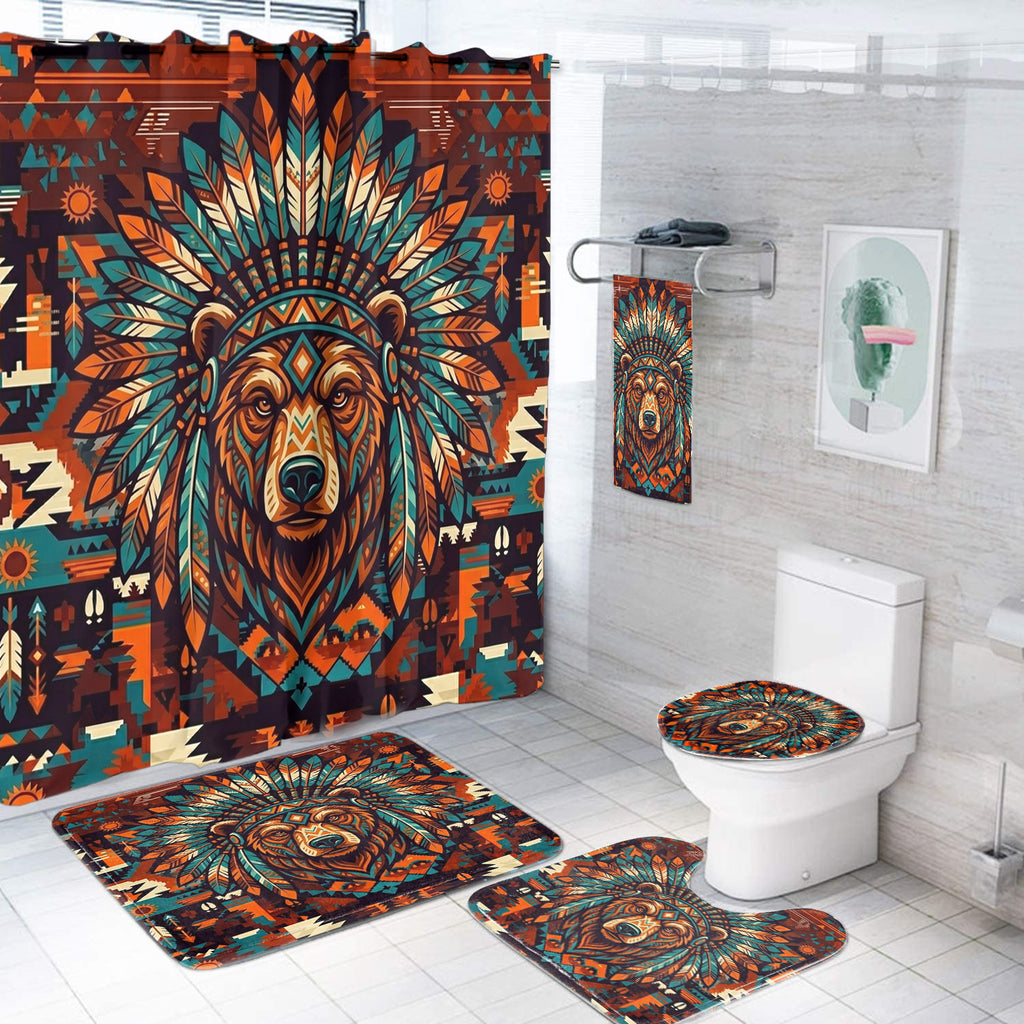 CCS0007v3 Bear Chief Native American Bathroom set