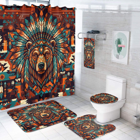 CCS0007v3 Bear Chief Native American Bathroom set