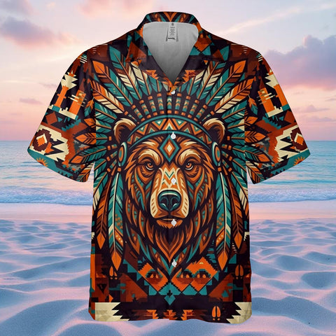 CCS0007v3 Bear Chief Native American Hawaiian Shirt 3D