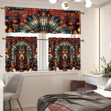 CCS0007v3 Bison Native American Curtain Valance and Kitchen Tiers Set