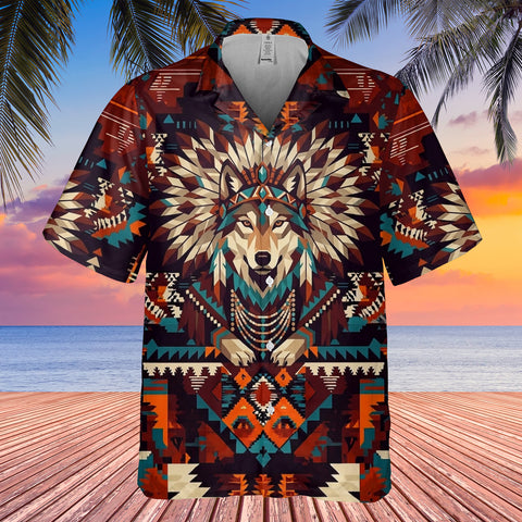 CCS0007v4 Wolf Chief Native American Hawaiian Shirt 3D